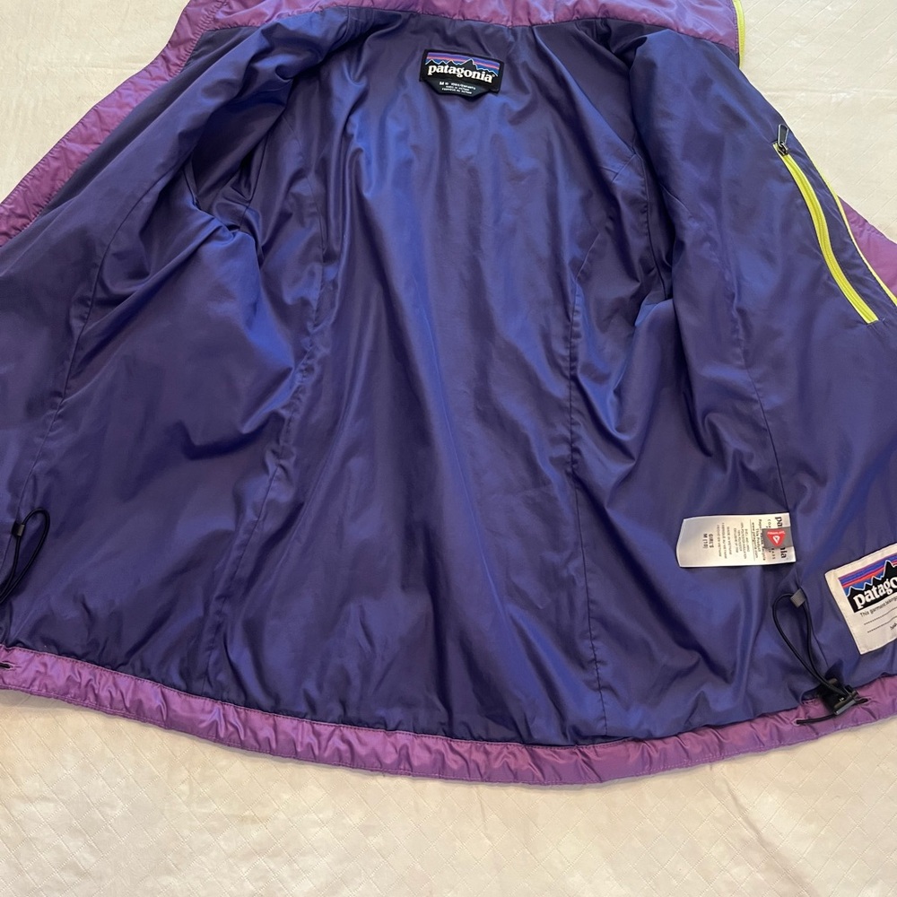 Patagonia Purple Girls' Puffer Jacket with Yellow Trim - Picture 3 of 3